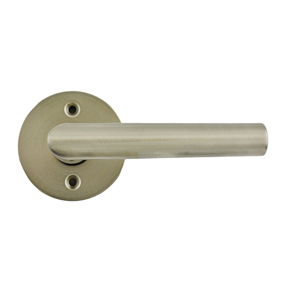 Milan Lever with Round Rose Half Dummy Door Lock Satin Nickel Finish